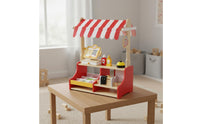 Sandwich Stall Toy Educational Wooden Burger Stand Interactive Play Restaurant Counter for Kids