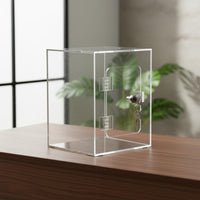 Clear Acrylic Comment Collection Box Dustproof Transparent Voting Square Container Form Office Supply Container for School, Store