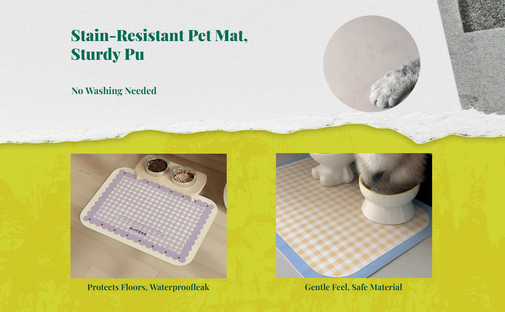 Pet Feeding Mat, Water-Resistant Cat and Dog Food Placemat, Non-Slip, Easy to Clean, Leak-Resistant, Suitable for Bowls