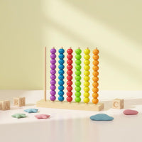 Color Matching Counting Board Early Math Learning Wooden Bead Stacker