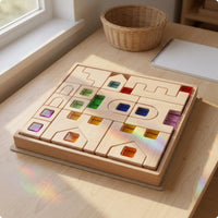 Castle Brainteaser Board Beech Wood Wooden Interlocking Piece Brainteaser