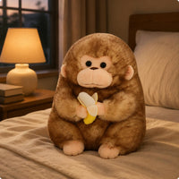 Golden Monkey Stuffed Calming Sitting Monkey Doll Cuddly for Children