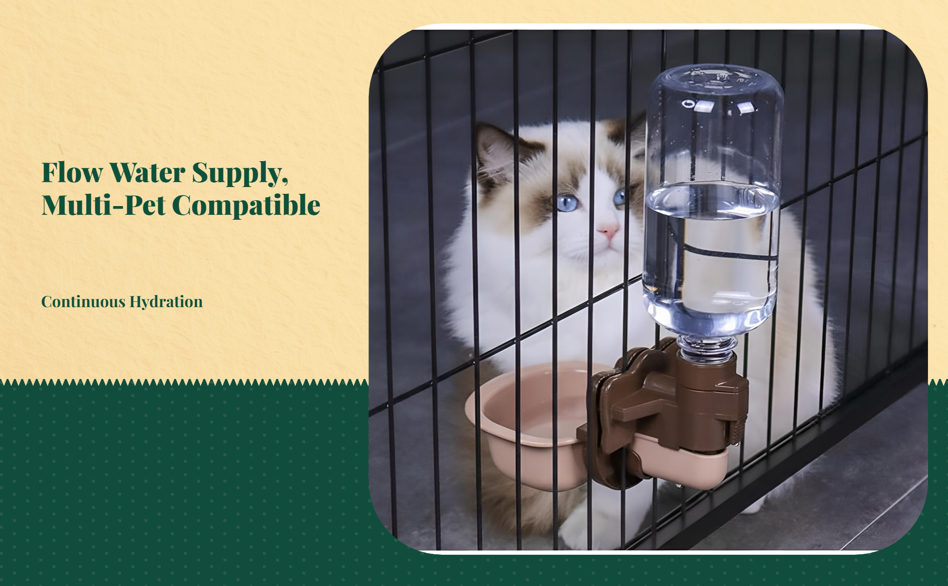 Automatic Hanging Pet Water Dispenser, Non-Drip, Removable
