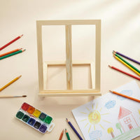 Tabletop Easel Foldable Desktop Art Stand Natural Wood for Display, Beginners