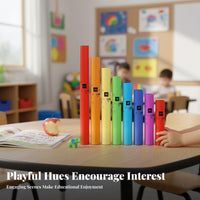 8 Pieces Musical Acoustic Tube Easy to Play Tuned Percussion Tubes Rainbow Colored