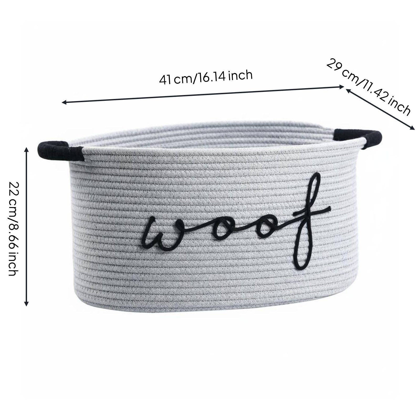 Woof Storage Basket With Handles Dog Toy Basket for Playroom