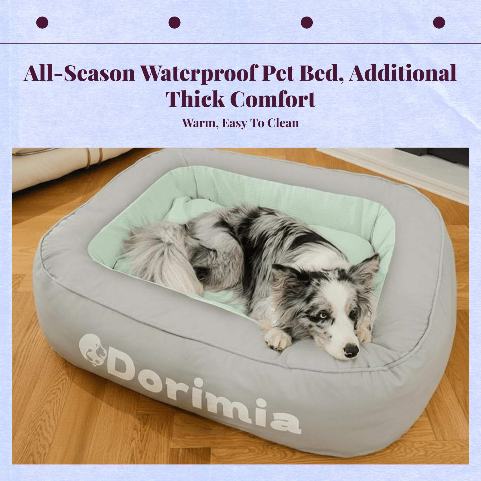 Orthopedic dog bed with removable cover