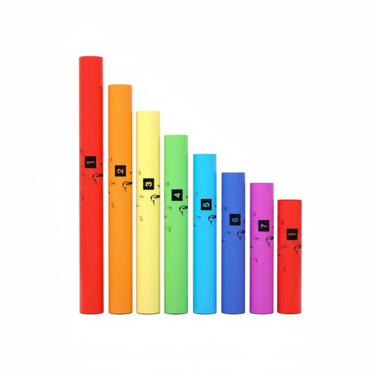8 Pieces Musical Acoustic Tube Easy to Play Tuned Percussion Tubes Rainbow Colored