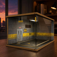 Parking Garage Display Model Open-Faced Diorama Display Case Easy Assembly Diecast Garage Box