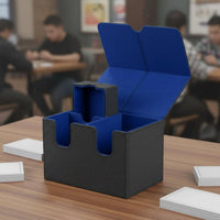 Leader Deck Box Wear-Resistant Leader Deck Box with Dice Tray Secure Card Organizer with Dividers Non-Slip Exterior