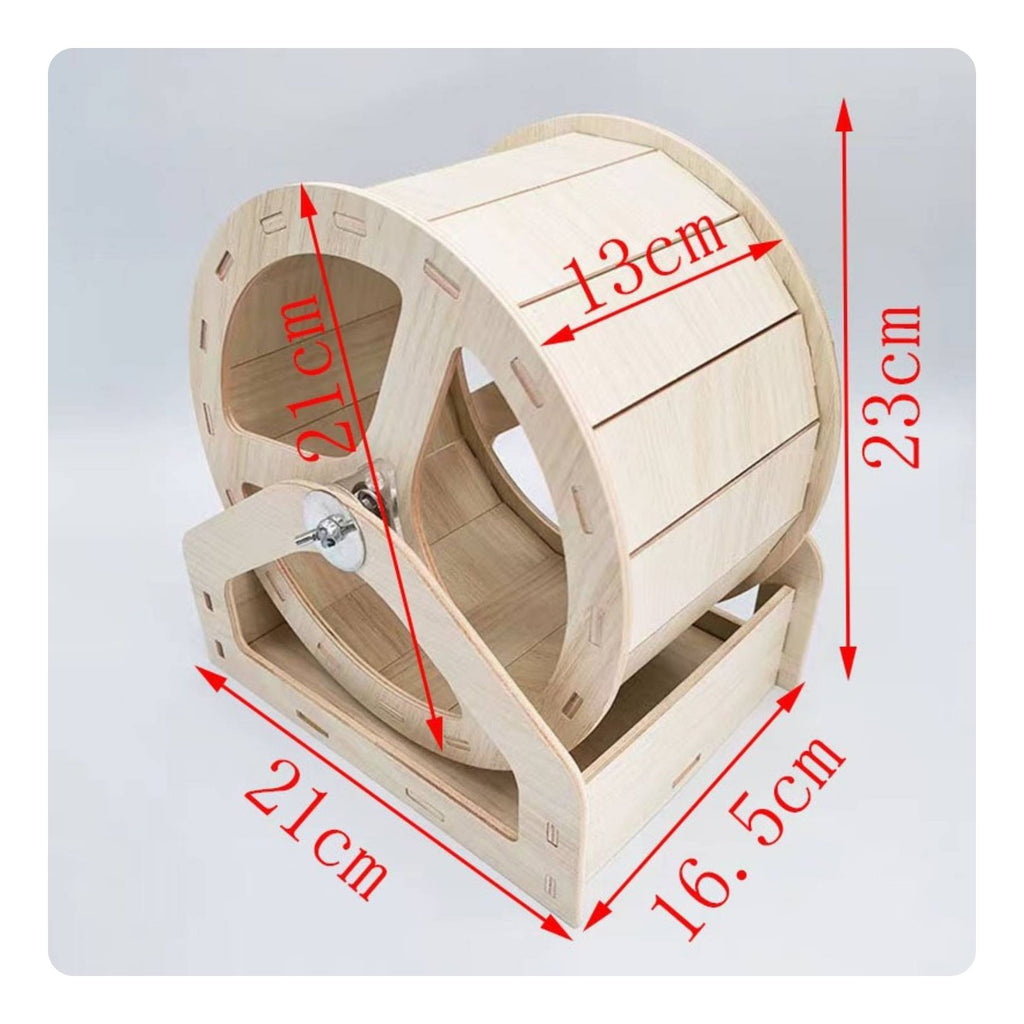 Wooden Hamster Wheel Solid Wood Quiet Pet Running Wheel chewResistant