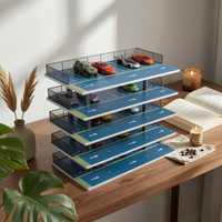 1:32 Car Display Stand Four-Tier Diecast Car Garage PVC Material Parking Garage Display Stand for Room