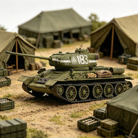 T-34/85 Tank Model Collectible Miniature 1/72 Scale Tank Model Detailed Parts for Hobbyists, Collection