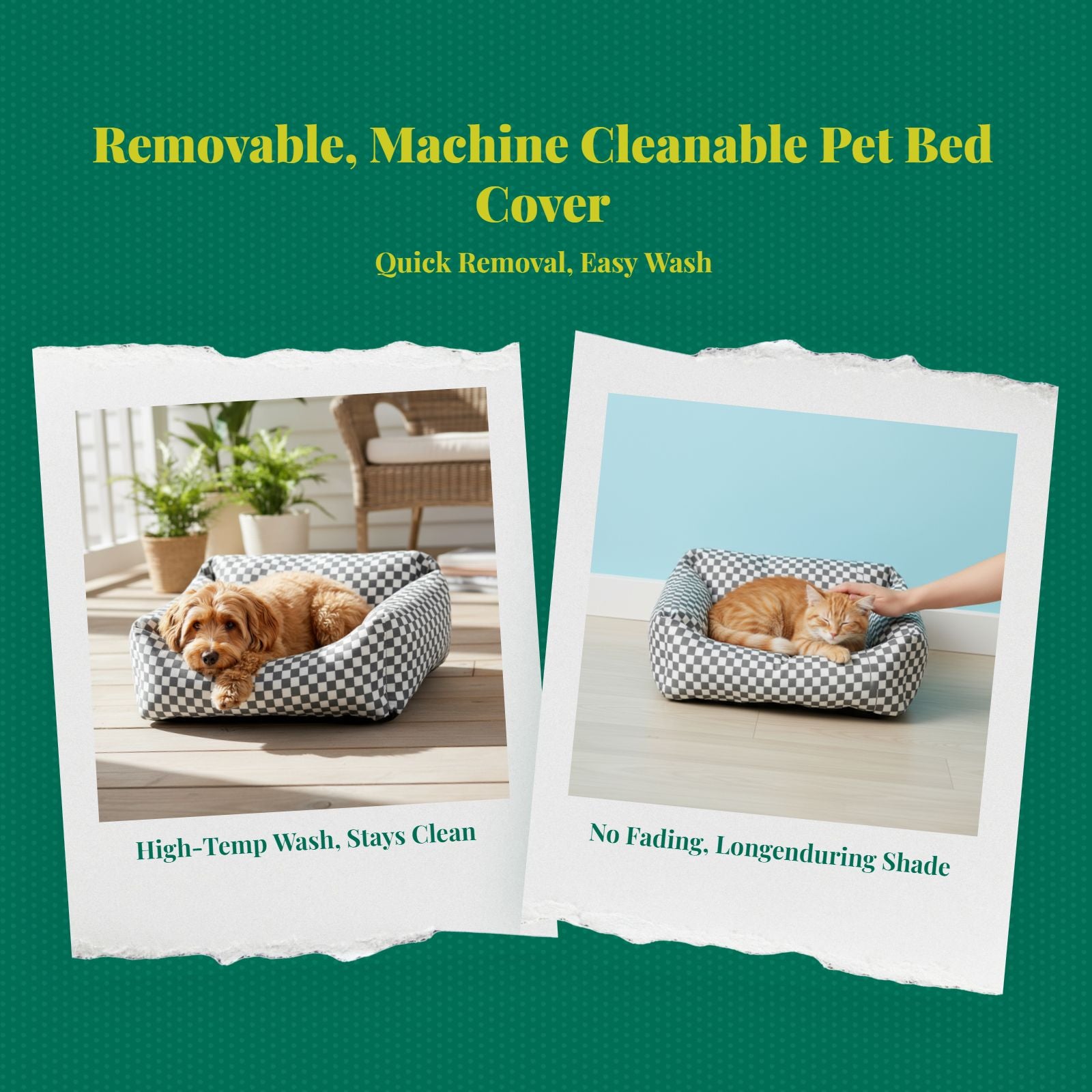 Washable fitted dog bed cover