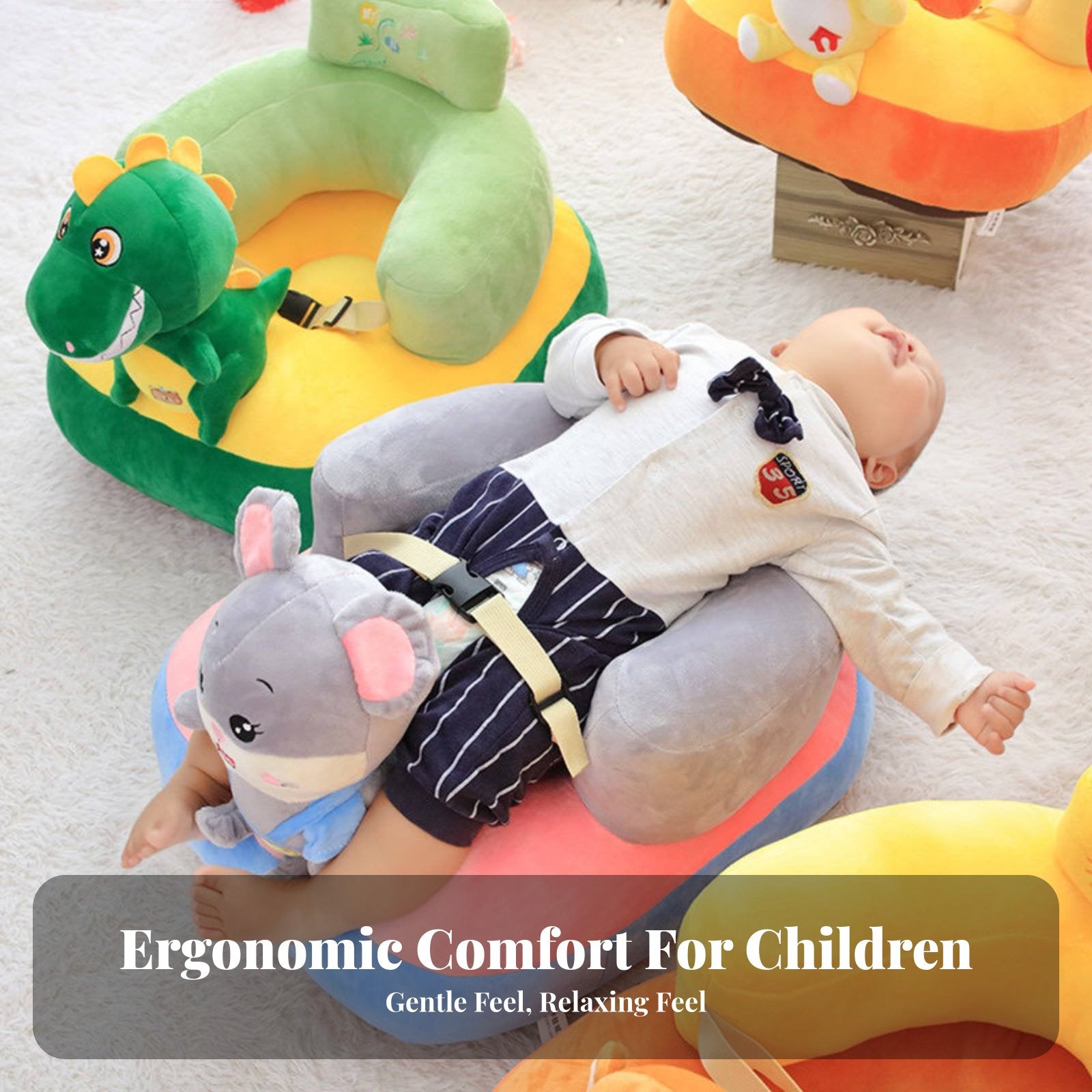Furry Creature Sofa Chair Soft and Comfortable Baby Floor Seat Easy to Clean