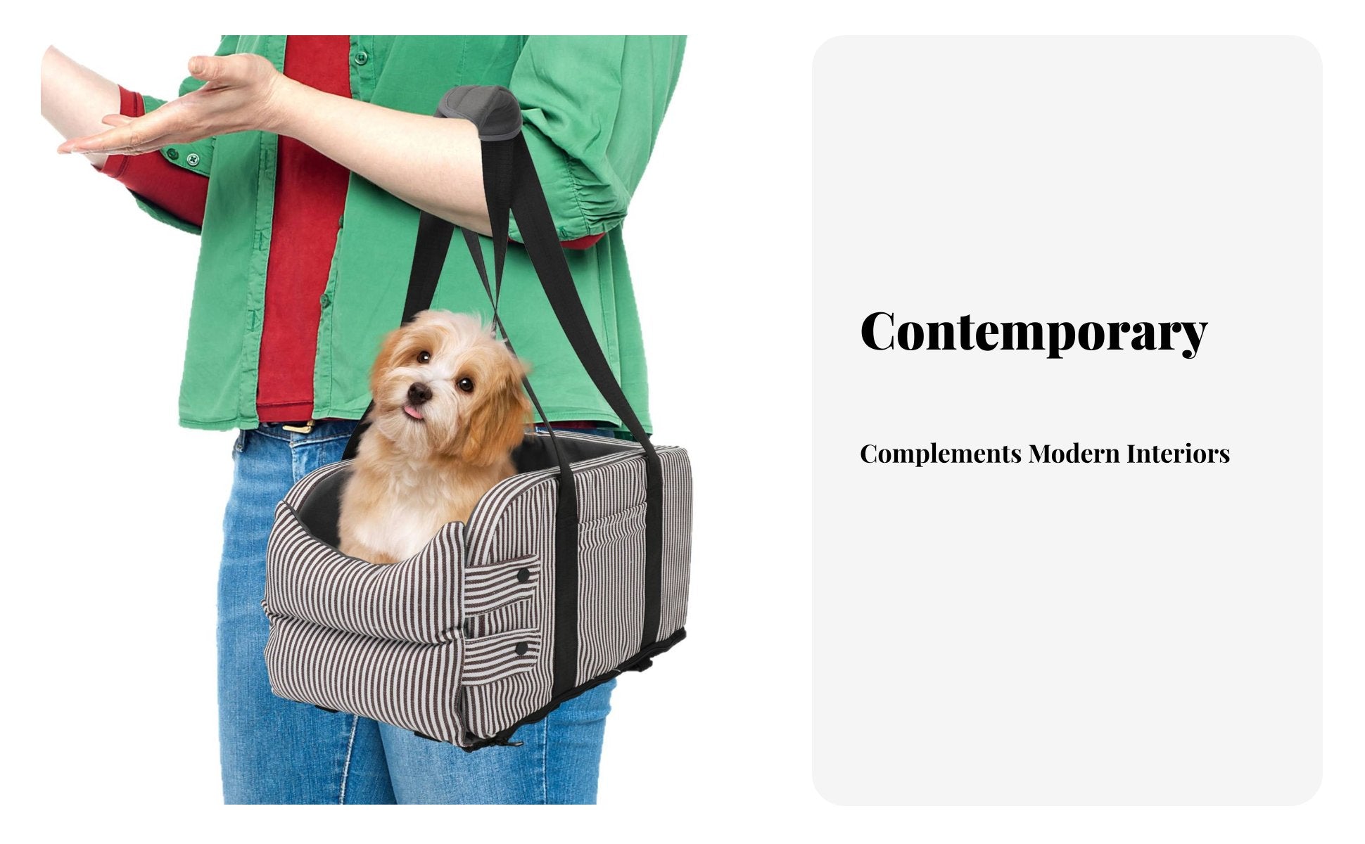 Built-in Safety Leash Pet Car Console Seat Washable Cushion Center Console Pet Bed Adjustable Straps for Drivers, Road Trips, Outdoor, Home