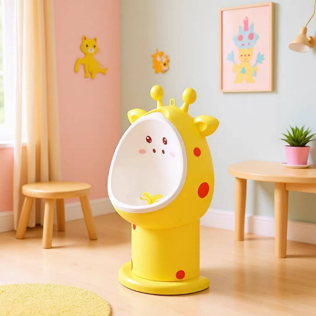 Wall-Mounted Kids Urinal Fun Rotating Target Boys Standing Urinal Splash Proof