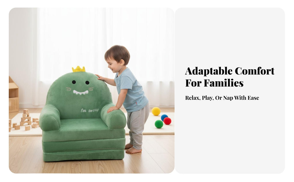 transformable Flip-Open Sofa Soft Fabric children's Furniture for Bedroom, Parents