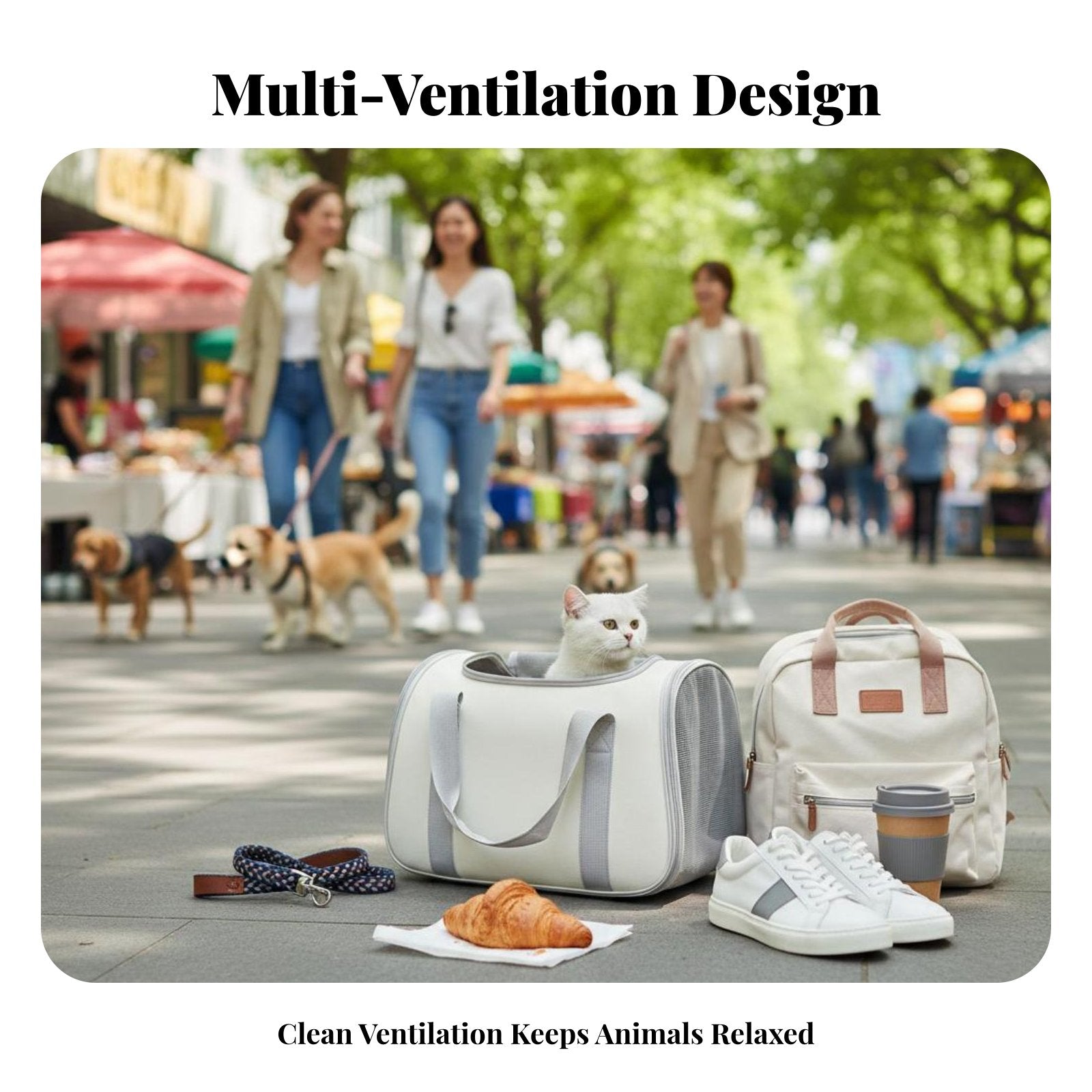 Soft-Sided feline excursion Bag Large Capacity Soft-Sided Pet Tote Shoulder Strap