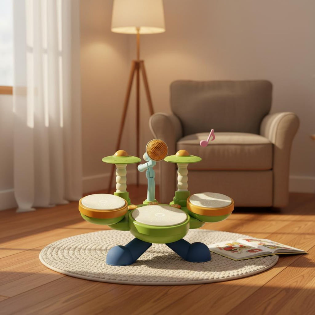 Toddler Drum Set Lights and Music Musical Learning Drum for Toddlers, Babies