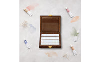 Wood Art Storage Box Compact Slim Art Supply Organizer Box Classic Design