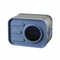 Plastic Pet House Ribbed Top Ventilated Pet Shelter Slatted Side Openings