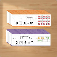 16 Pieces Counting Line Cards Double-Sided Addition Practice Cards Waterproof Educational Tool for Homeschool