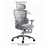 Ergonomic Office Chair Padded Armrests Support Chair Aluminum Alloy Frame