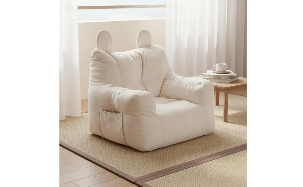 Children's Lazy Sofa Cute Bear Ear Design Toddler Beanbag Armchair for Toddlers