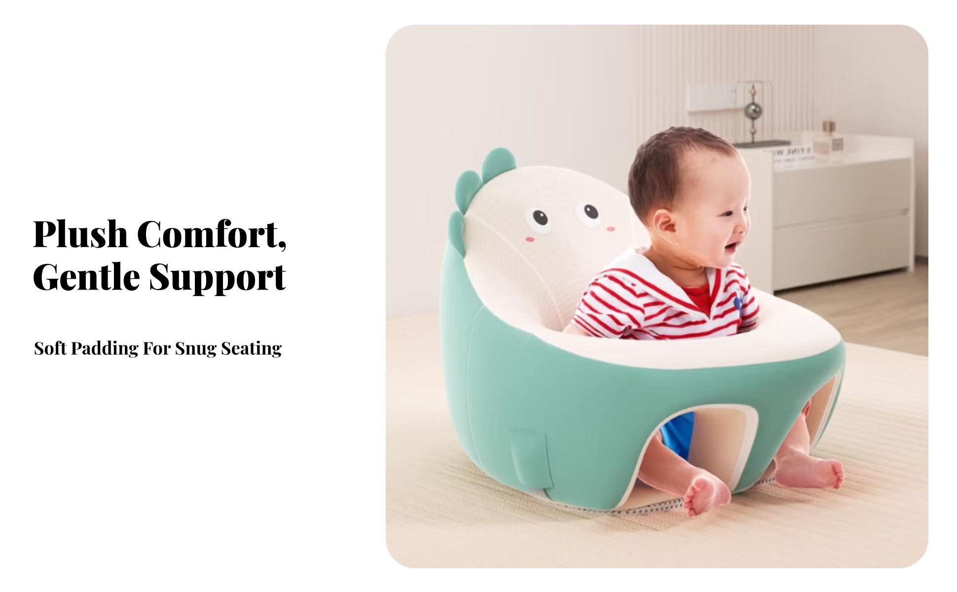 Soft Creature Sit-Me-up Non-Slip Bottom Dinosaur-Shaped Baby Lounger