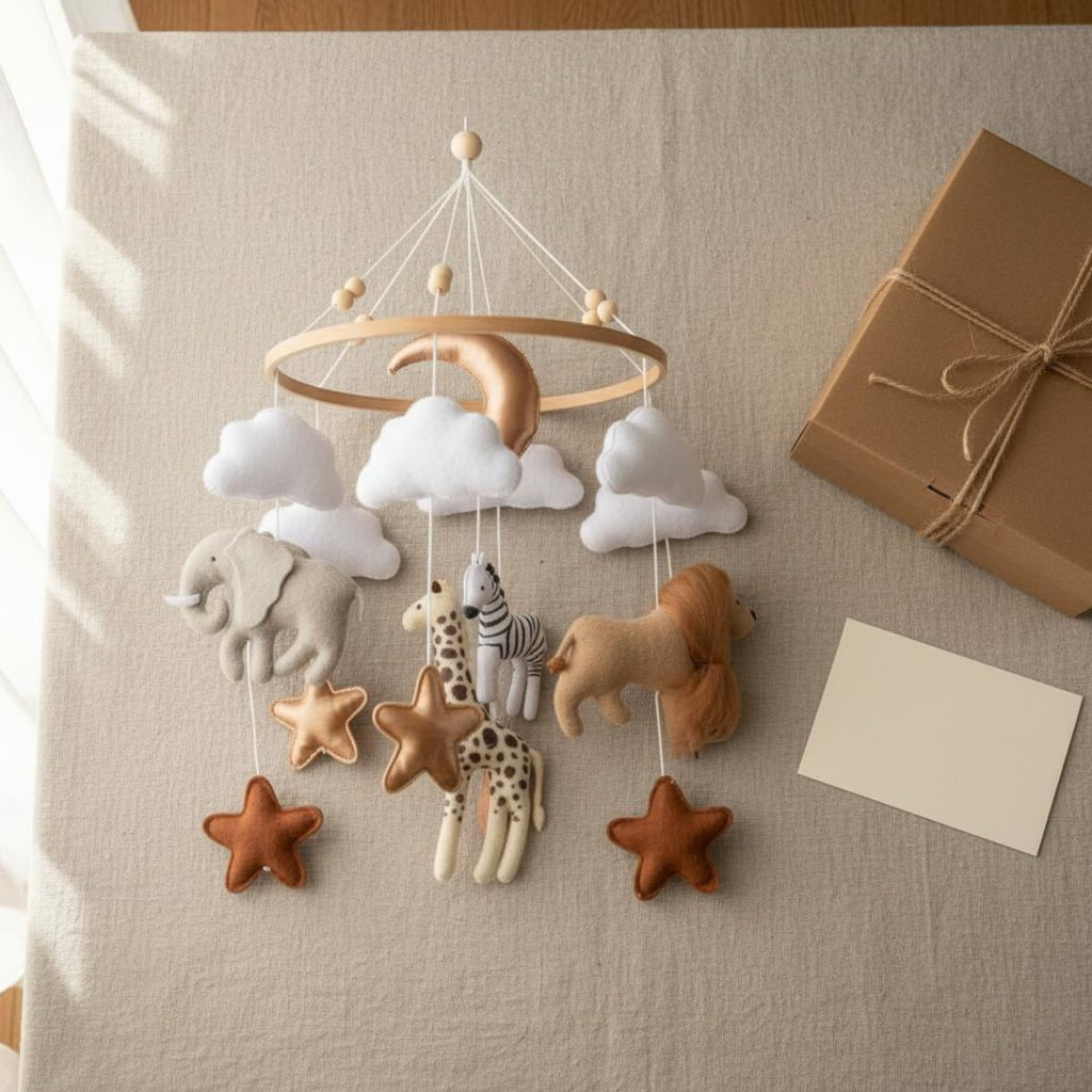 Creature Mobile Soothing Nursery Mobile Handmade for Bedside, Newborns