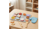 Kids Tea Party Set Pastel Wooden Tea Set Smooth Painted for 36 Months and Up