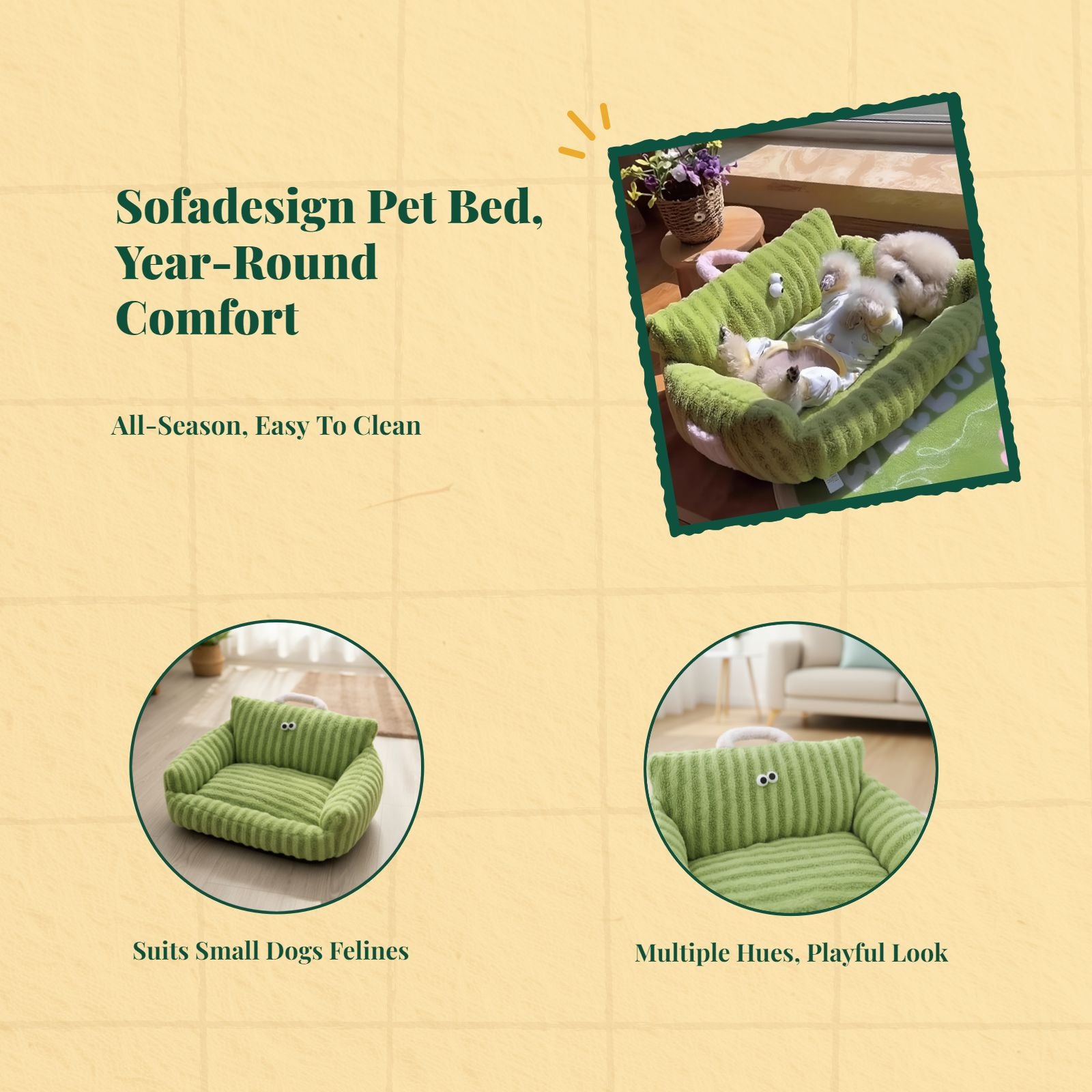 Washable calming bed for small pets