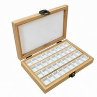 Wooden Paint Storage Case Metal Clasp Wooden Pigment Box Compact