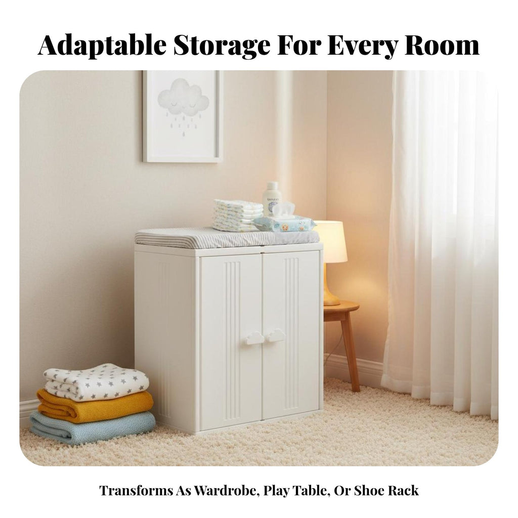 Changing Table storage unit Easy Organization Storage Cabinet Safety Design for children