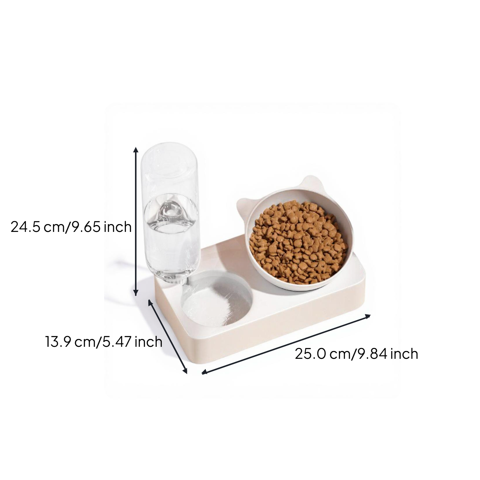 Raised non-slip pet waterer
