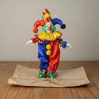 Ceramic Clown Doll Great Gift Collectible Clown Figurine Detailed Design Handmade Harlequin Doll for Collectors, Home Decor, Shelf Display