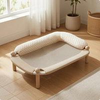 Bolstered Cat Bed Rounded Corners Woven Cat Bed All Season Pet Resting Furniture