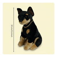 Doberman Stuffed Toy Cuddly Doberman Stuffed Creature Lifelike for Children