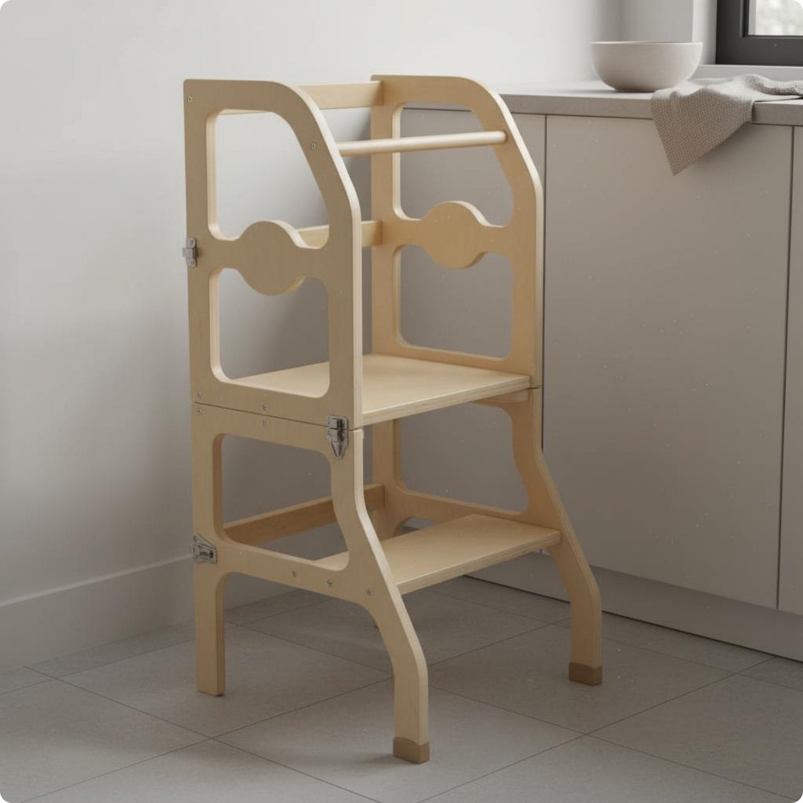 Folding Learning Platform Multifunction Convertible Step Stool Space Saving