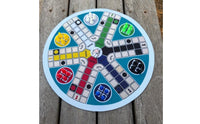 Round Flying Chess Board Family Fun 6 Player Ludo Game Set Portable Circular Board Game for Kids, Party, Travel, Outdoor