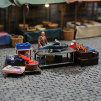 Tuna Market Figurine Set Detailed Craftsmanship 1:64 Scale Figurine Hand Painted