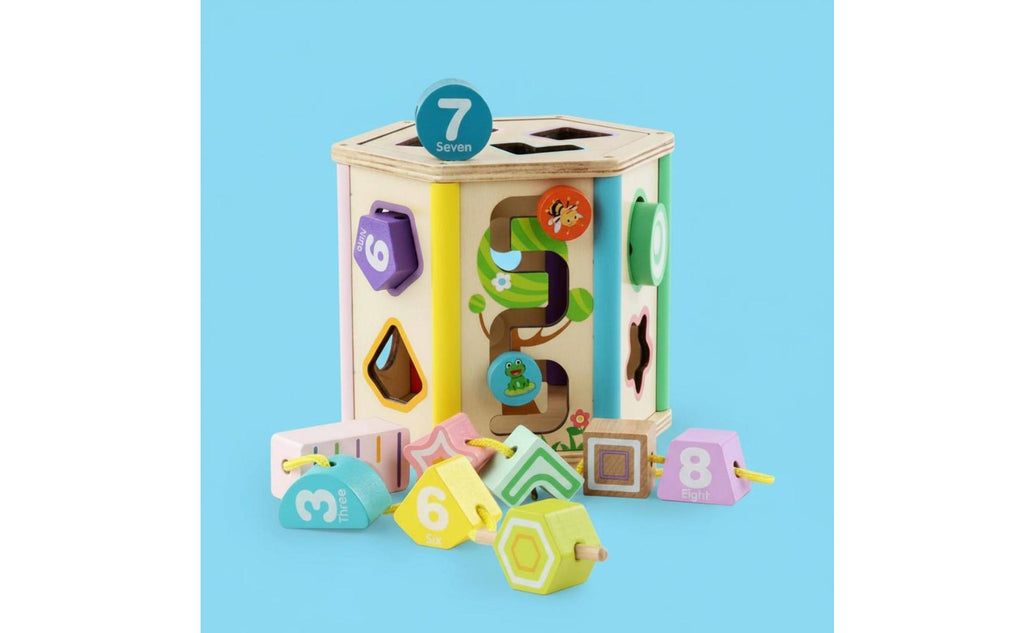 Wooden Shape Sorting Toy Early Learning Wooden Shape Sorter Fine Motor Skills Educational Sorting Box for Young Children, Infants, Nursery, Preschool