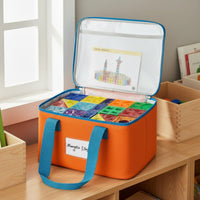 Toy Storage Bag Large Capacity Portable Construction Pieces Organizer Space Saving Tile Storage Bag for Young Children