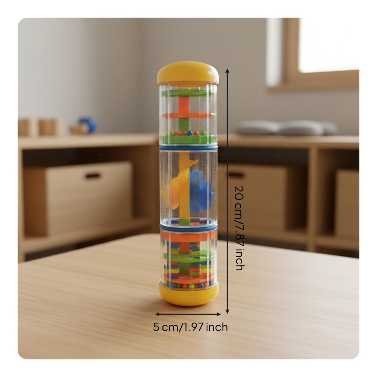 Rain Instrument Musical Enlightenment Rain Colorful Design Rainmaker Toy for Kids