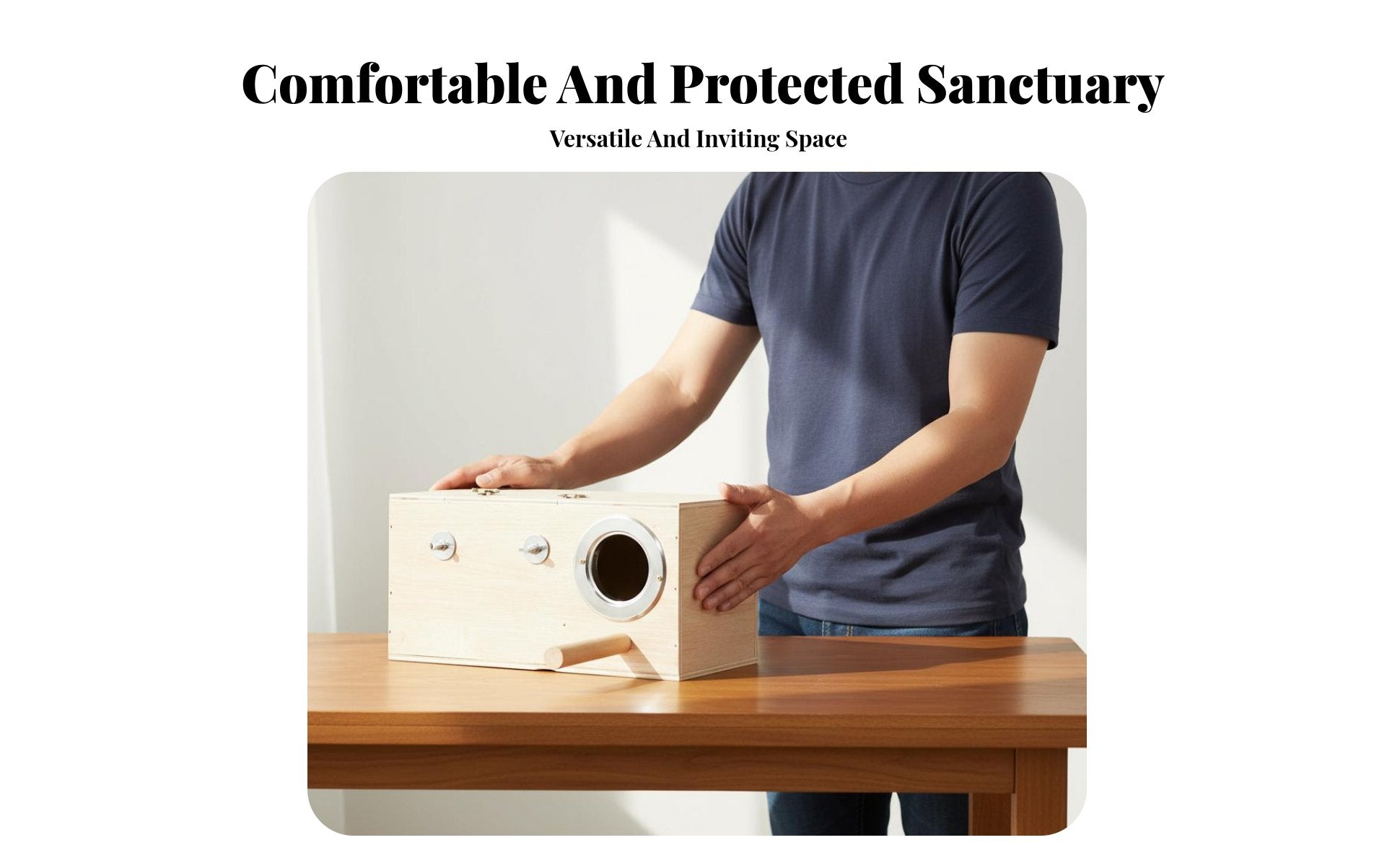 Sturdy and Long-Lasting Wooden Bird Breeding Box Easy to Clean Parrot Breeding Box Breathable Design Lovebird Nesting House Anti-Peck Band for Cockatiel Owners, Aviaries, Aviary, Indoors, Backyard