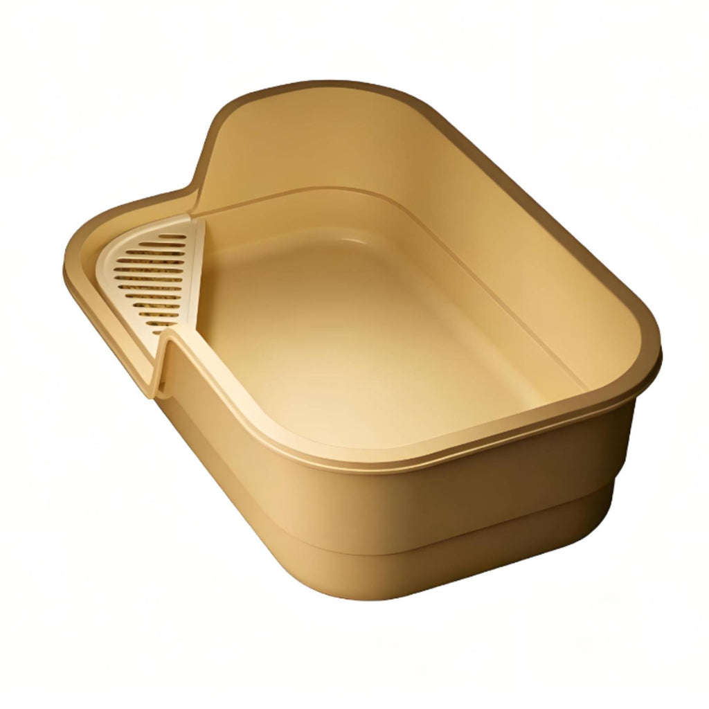 Semi-Enclosed Litter Box Removable Scoop Uncovered Top Feline Litter Box