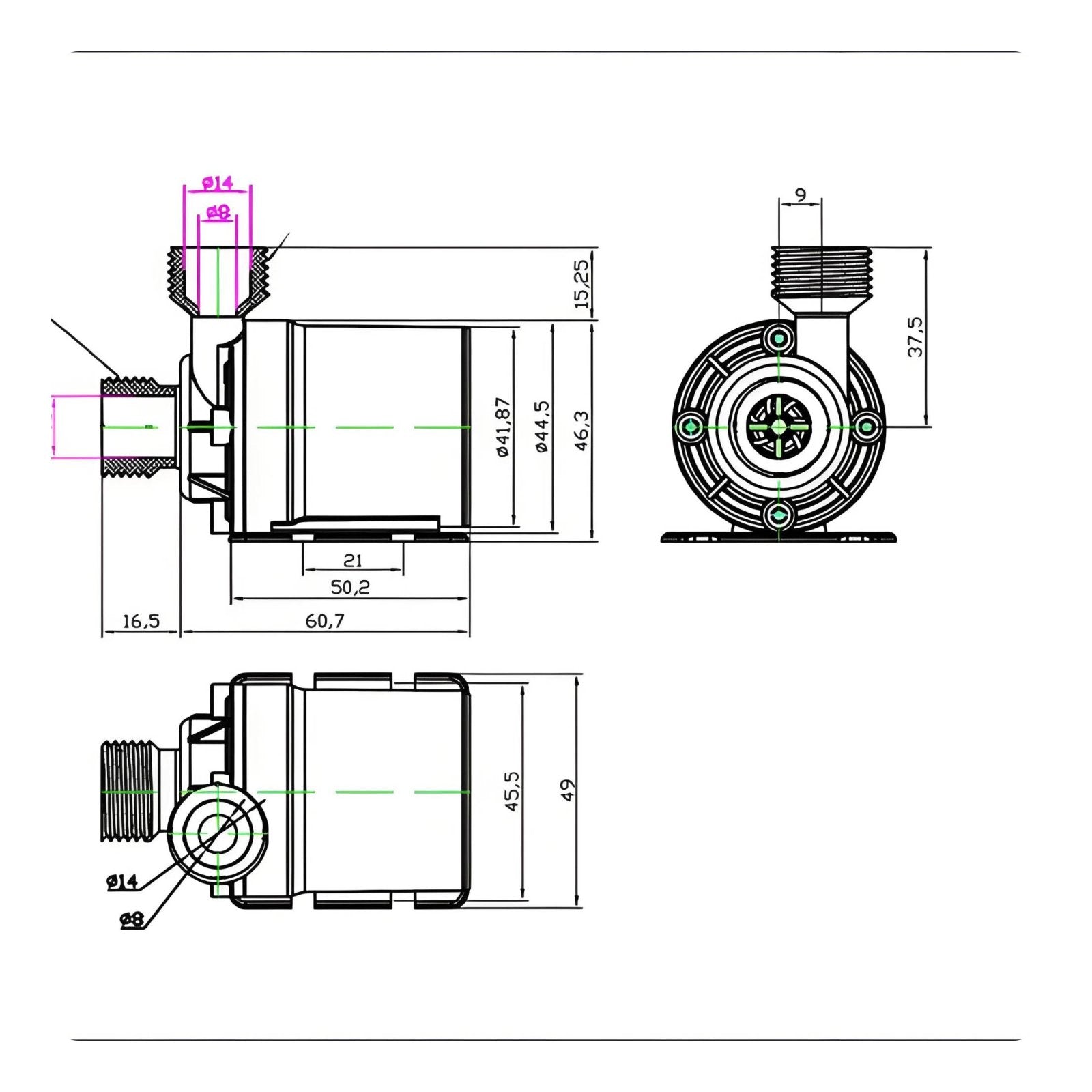 Aquarium Circulation Pump Long Lifespan for Hydroponics
