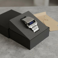 Illuminated Robot Watch Distinctive Design Illuminated Digital Watch Futuristic Electronic Wristwatch Metal Band Digital