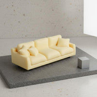 1:12 Scale Sofa Cream Design Miniature Sofa Ornament Photo Prop for Collectors